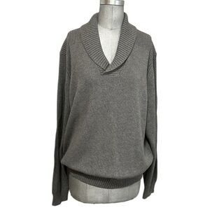 St John’s Bay Fisherman’s Heather Gray Long Sleeve Tight Knit Sweater Size XL